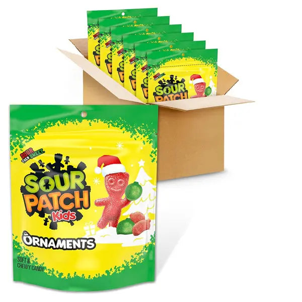 6 Pack - SOUR PATCH KIDS Ornaments Soft & Chewy Holiday Candy, Bulk Candy 10oz Sour Patch Kids